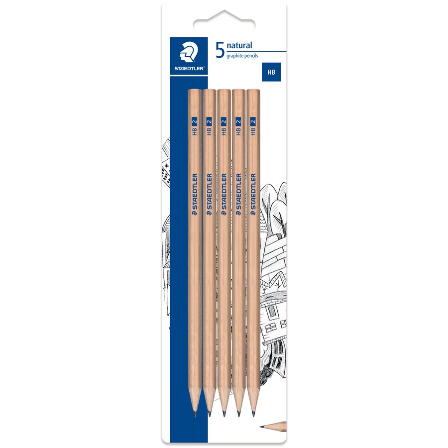 Staedtler HB Lead Pencils Natural Wood 5pk